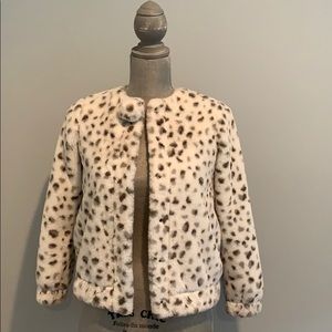 Lili Gaufrette girls faux fur polka dot jacket